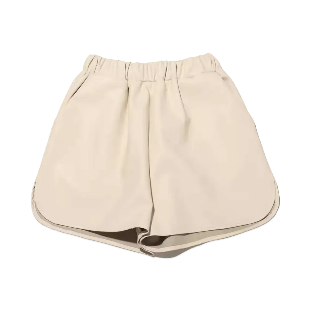 atmos pink Faux Leather Shorts "Ivory"