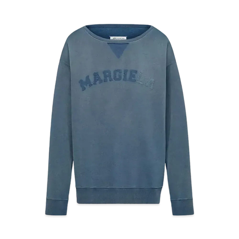 Maison Margiela Logo Organic Cotton Sweat Shirt "Blue"