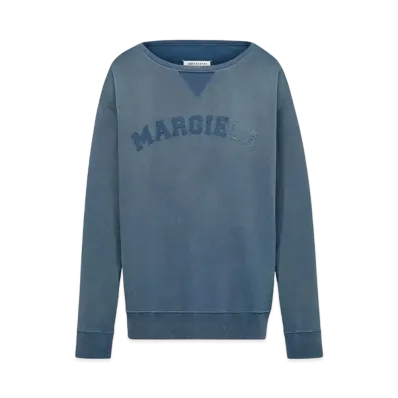 Maison Margiela Logo Organic Cotton Sweat Shirt "Blue"