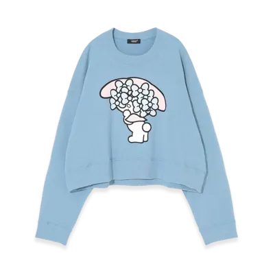 UNDERCOVER x Sanrio Cropped Cotton Fleece Lining Sweat Pullover (My Melody) "Gray Blue"