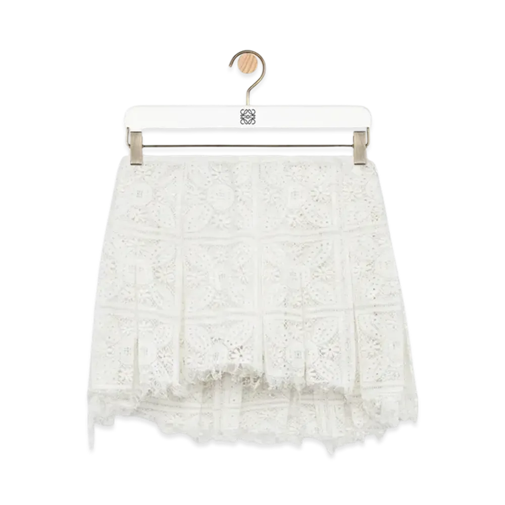 LOEWE Pleated Mini Skirt "White"