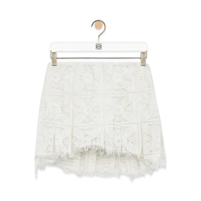 LOEWE Pleated Mini Skirt "White"