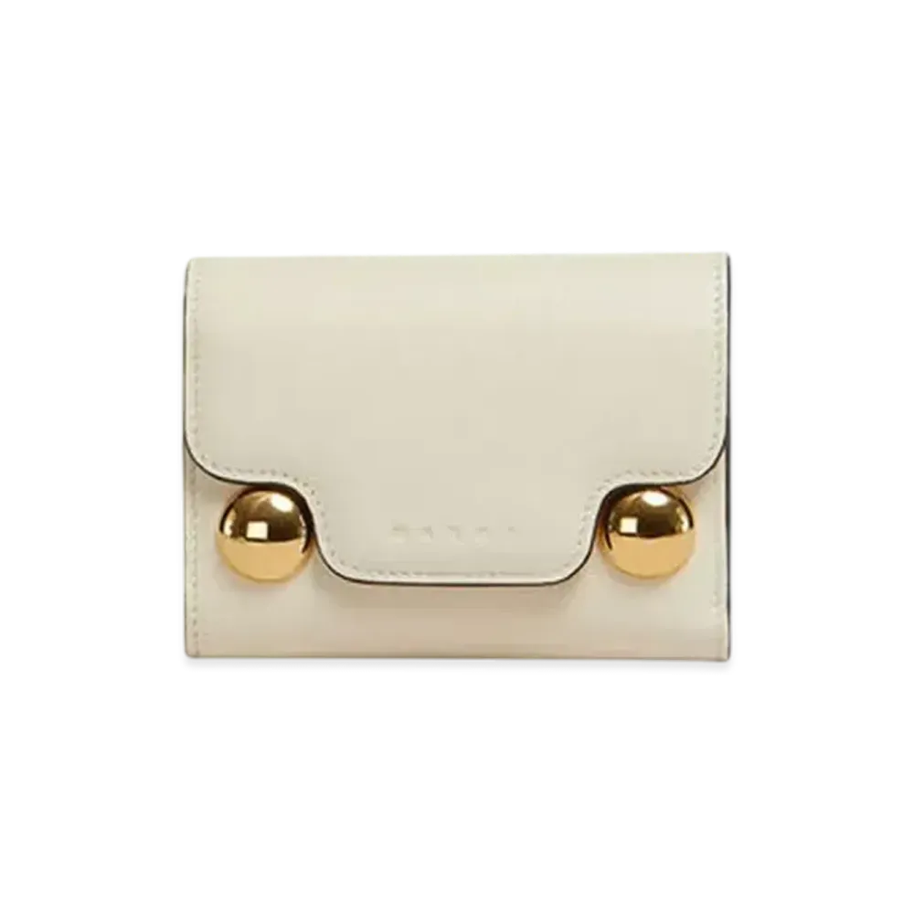 Marni Leather Trunkaroo Trifold Wallet "Shell"