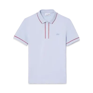 LACOSTE Color Scheme Piping Hiyoku Polo Shirt "Light Blue"