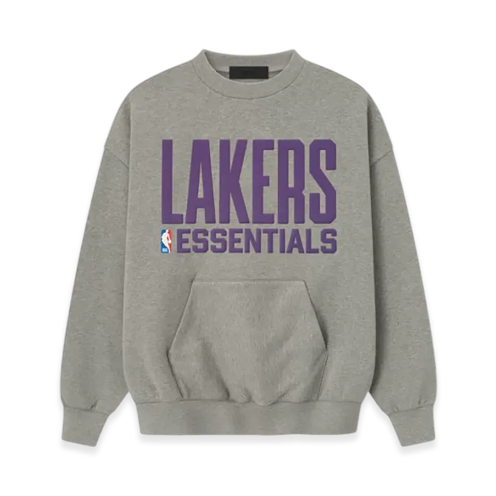 FEAR OF GOD ESSENTIALS Lakers Sport Crewneck "Concrete Heather"