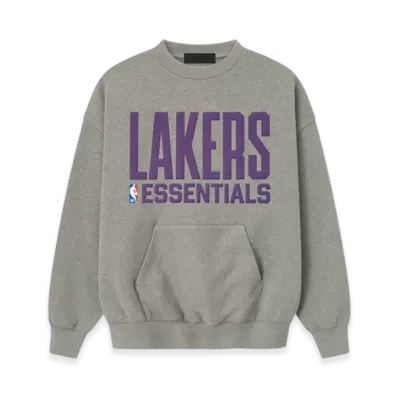 FEAR OF GOD ESSENTIALS Lakers Sport Crewneck "Concrete Heather"