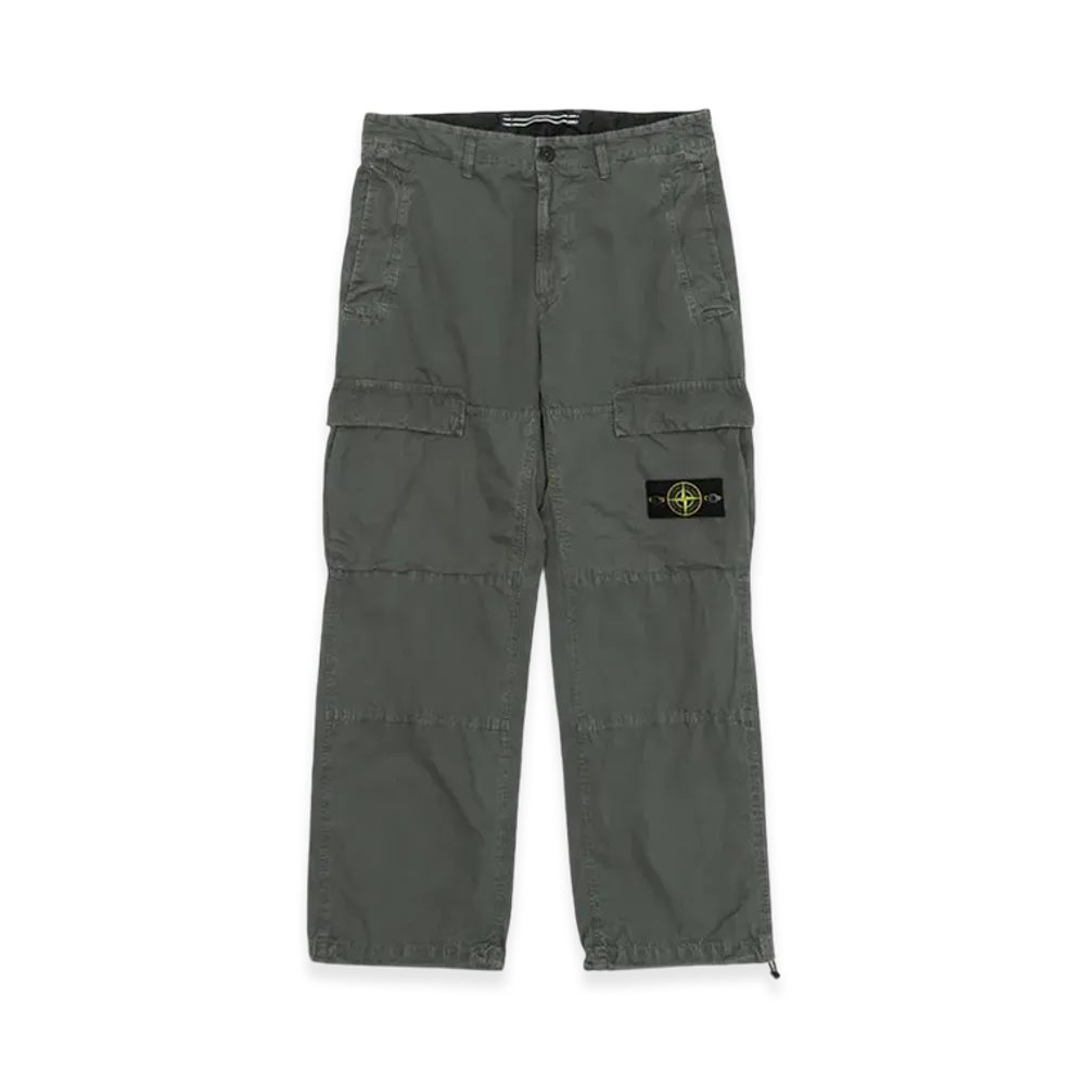 Stone Island 311WA OLD Treatment Brushed Cotton Canvas Cargo Pants - 24SS "Musk Green"