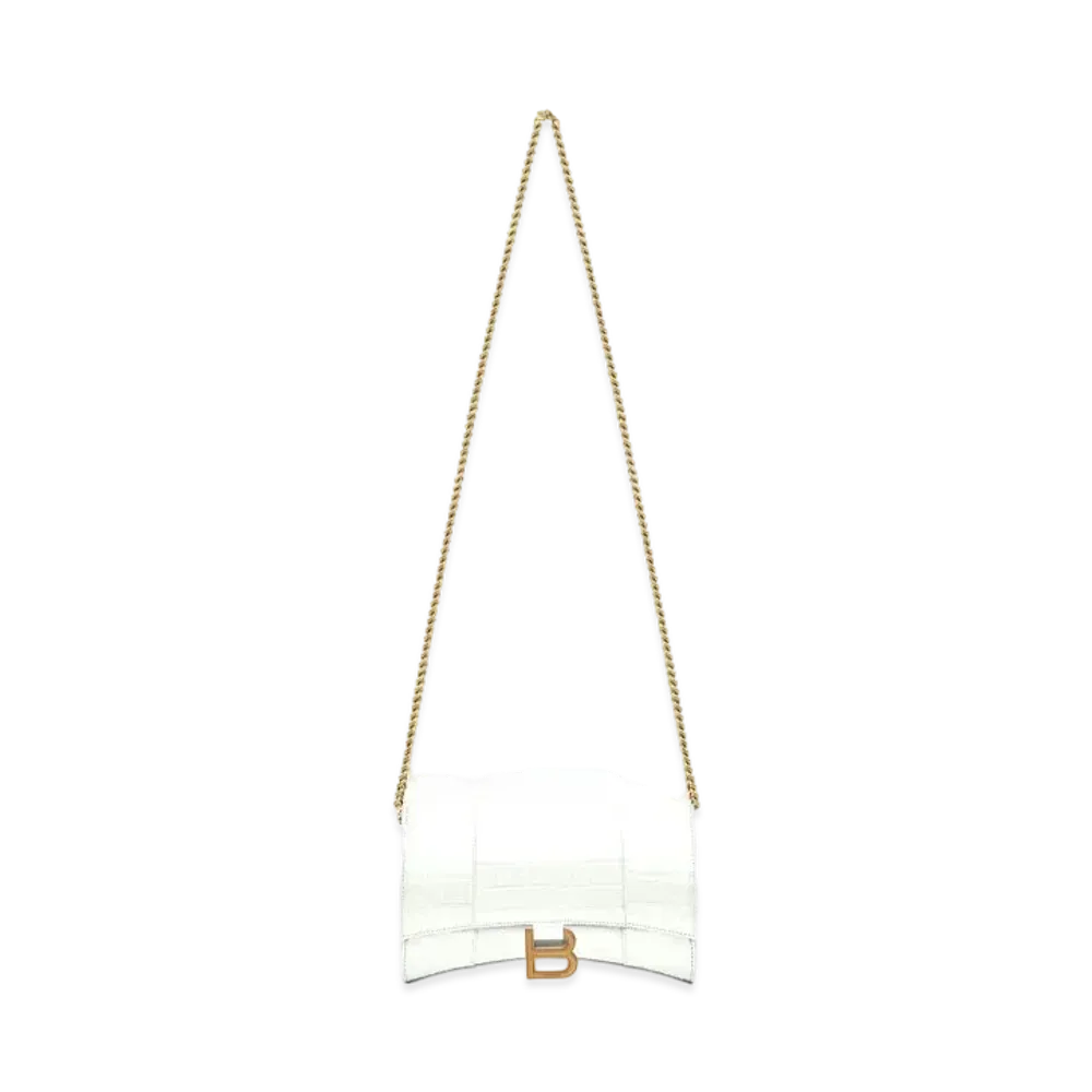 BALENCIAGA Hourglass Wallet On Chain "White"