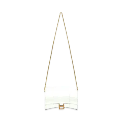 BALENCIAGA Hourglass Wallet On Chain "White"