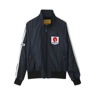 HYSTERIC GLAMOUR Glamor Power Emblem Stand Collar Blouson "Black"