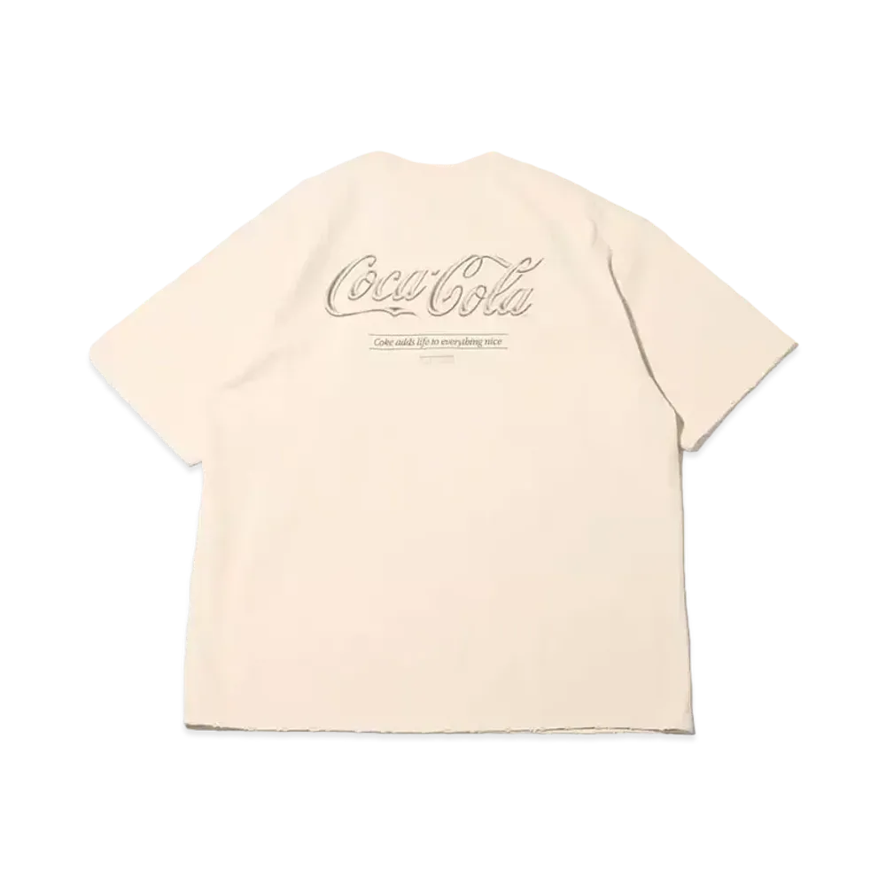 Coca-Cola x atmos Metallic Logo T-shirts "Ivory"