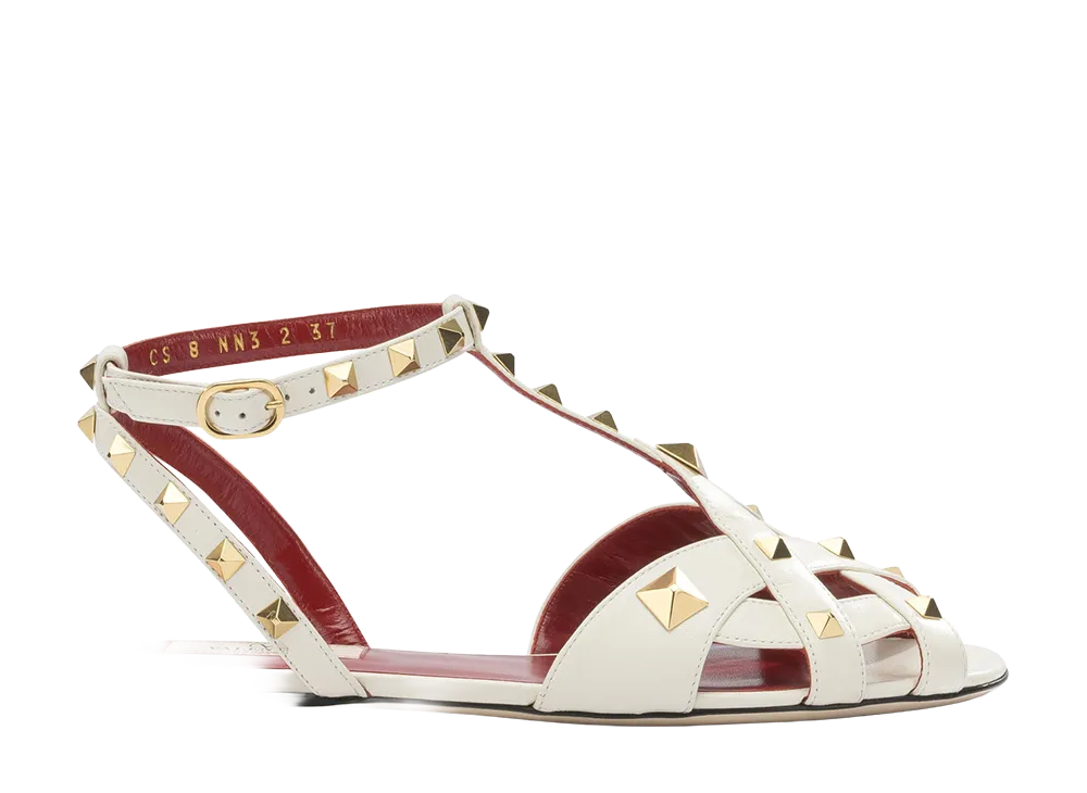 Valentino Garavani Women's Studdy Leather Sandals "White"