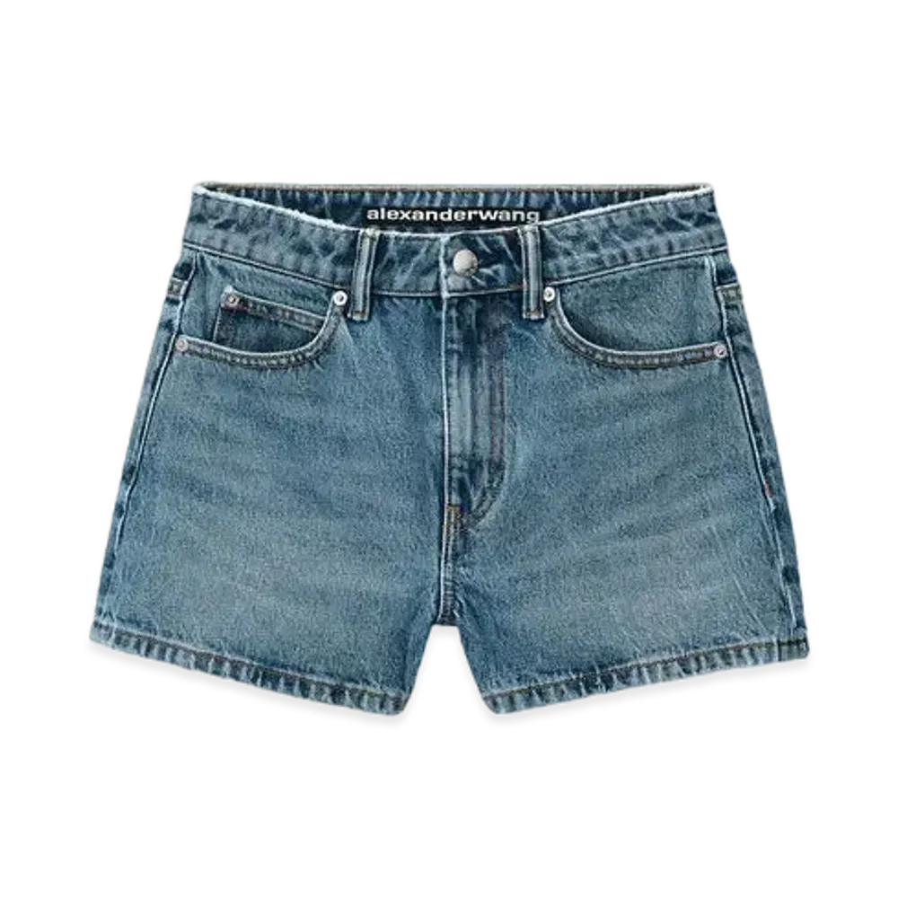 Alexander Wang Denim Shorty High Rise Shorts "Medium Indigo"