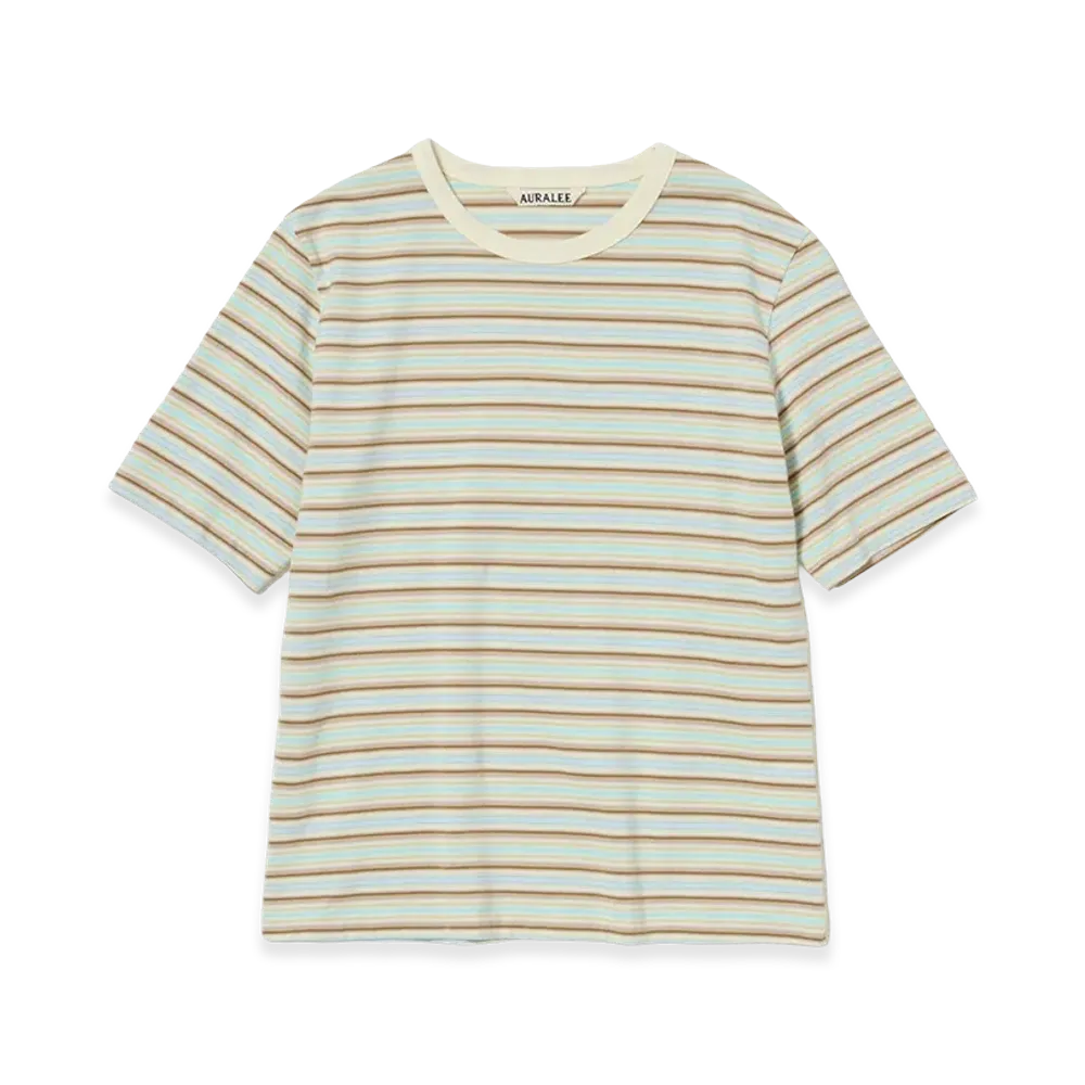 AURALEE Gradient Stripe Jersey Tee "Fade Mint Stripe"