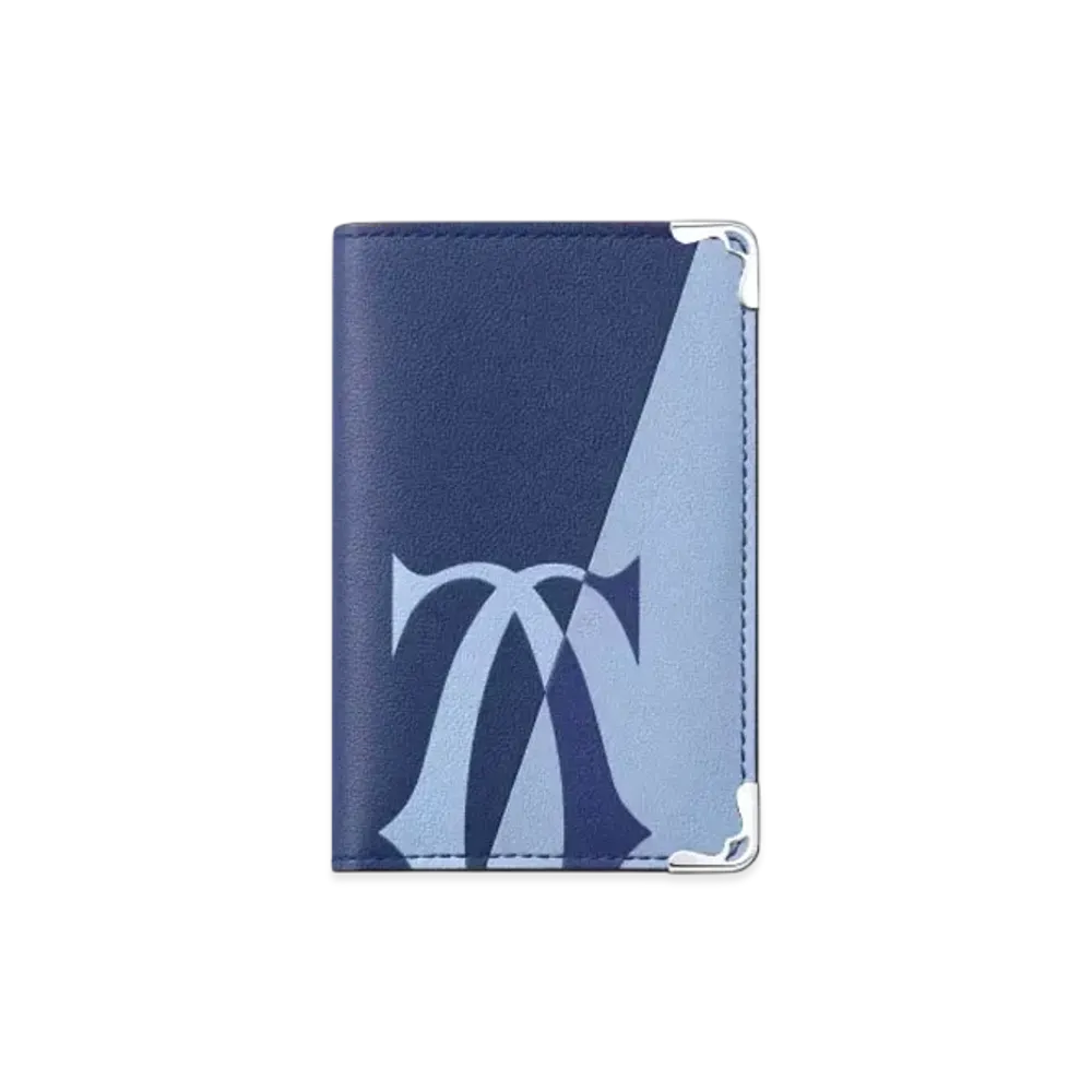 Cartier Must de Cartier Four-Credit Card Holder "Deep Blue/Cloud Gray"