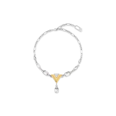 Louis Vuitton V For Vuitton Necklace "Silver/Gold"