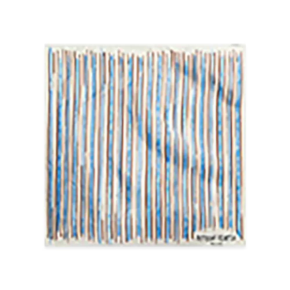 Bottega Veneta Printed Silk Stripe Foulard "Brown/Blue/Yellow"