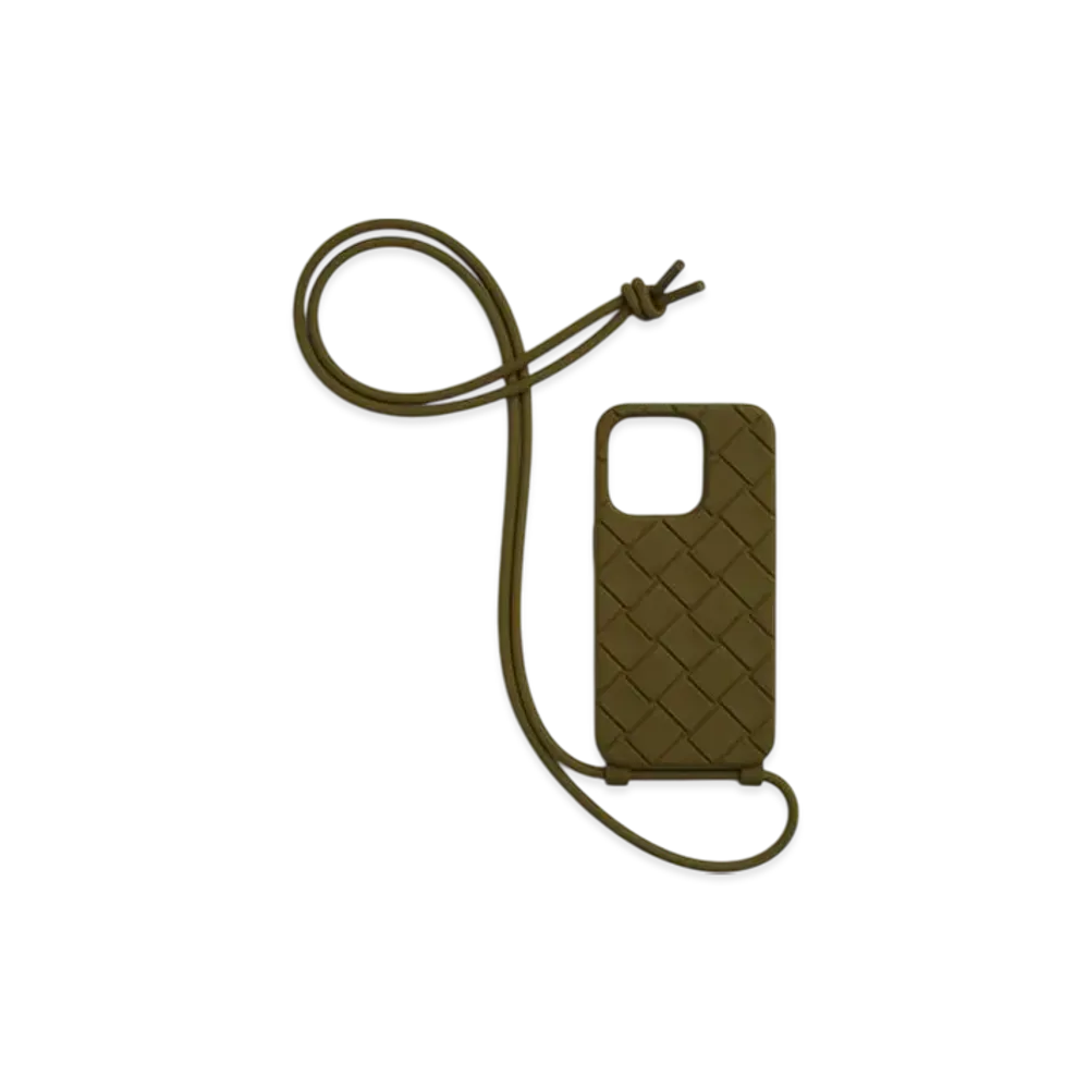 Bottega Veneta Strap iPhone 15 Pro Case "Olive Oil"