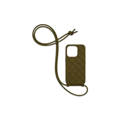 Bottega Veneta Strap iPhone 15 Pro Case "Olive Oil"