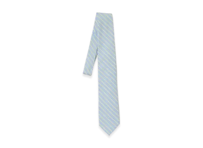 AURALEE Super Fine Wool Stripe Tie "Sax Blue Stripe"