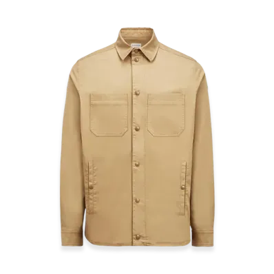 MONCLER Cotton Gabardine Shirt Jacket "Beige"