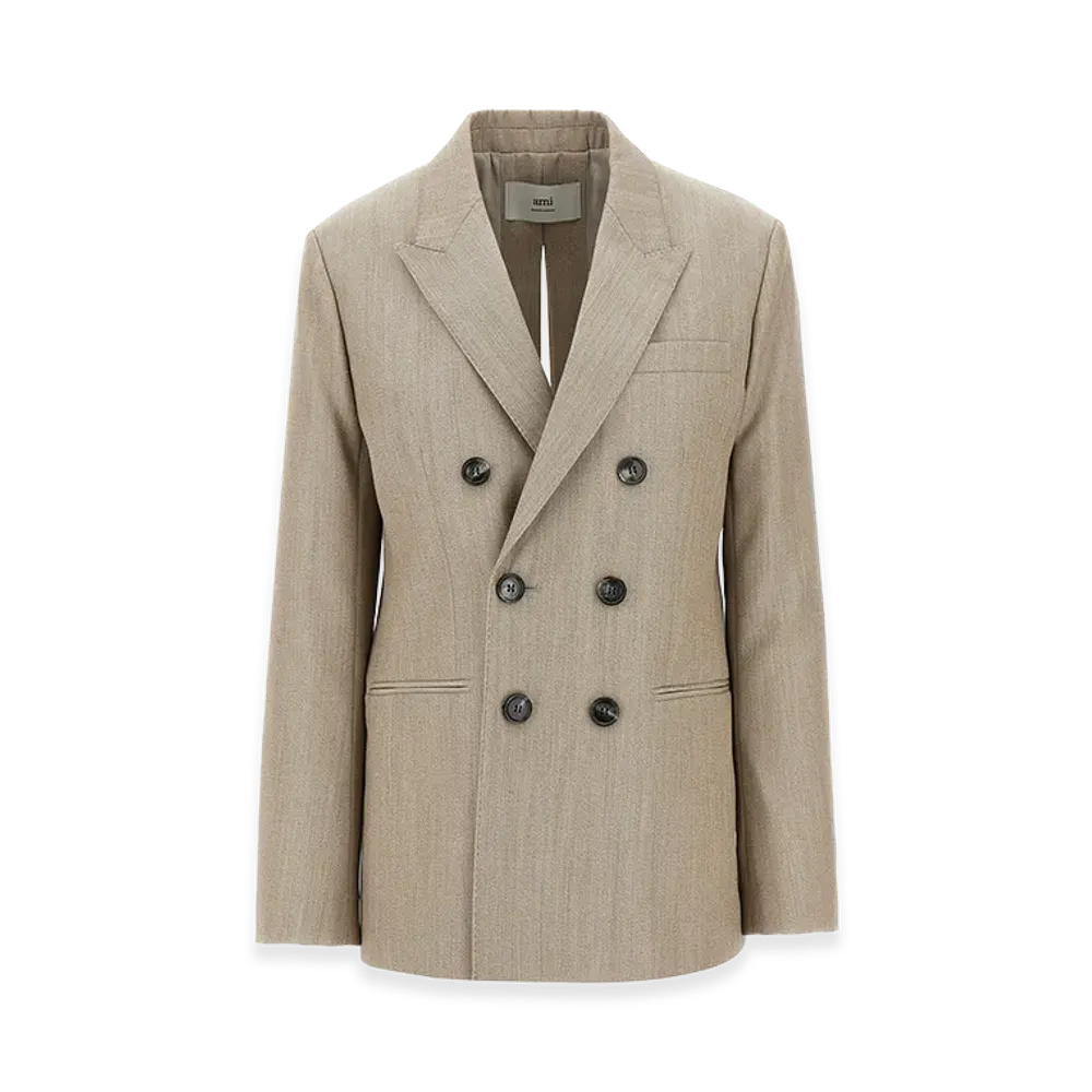 AMI PARIS Women's Maxi Split Blazer "Beige"