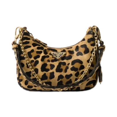 PRADA Re-Edition Printed Leather Mini-Bag "Beige"