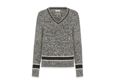 Dior Women's V-Neck Sweater Wool Cashmere Knit "Blue/Gray"
