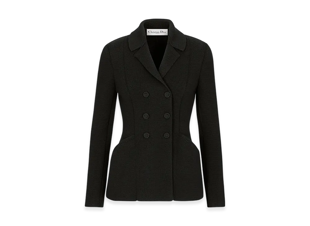 Dior Women's 30 Montaigne Bar Jacket Double Breasted Wool "Black"