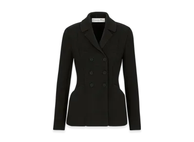 Dior Women's 30 Montaigne Bar Jacket Double Breasted Wool "Black"