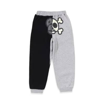 A BATHING APE Kids Baby Milo Skull Glow In The Dark Sweat Joggerpants "Gray"