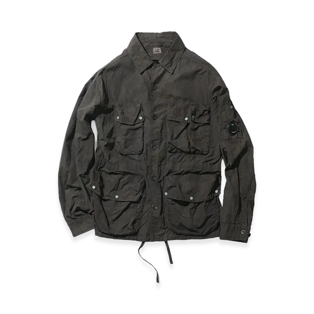 C.P. Company Powered by KUON Flatt Nylon Utility Overshirt "Washed Black"