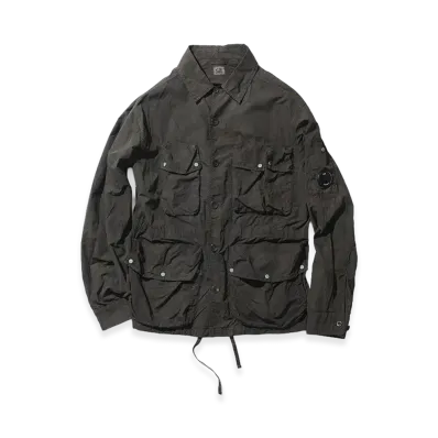 C.P. Company Powered by KUON Flatt Nylon Utility Overshirt "Washed Black"