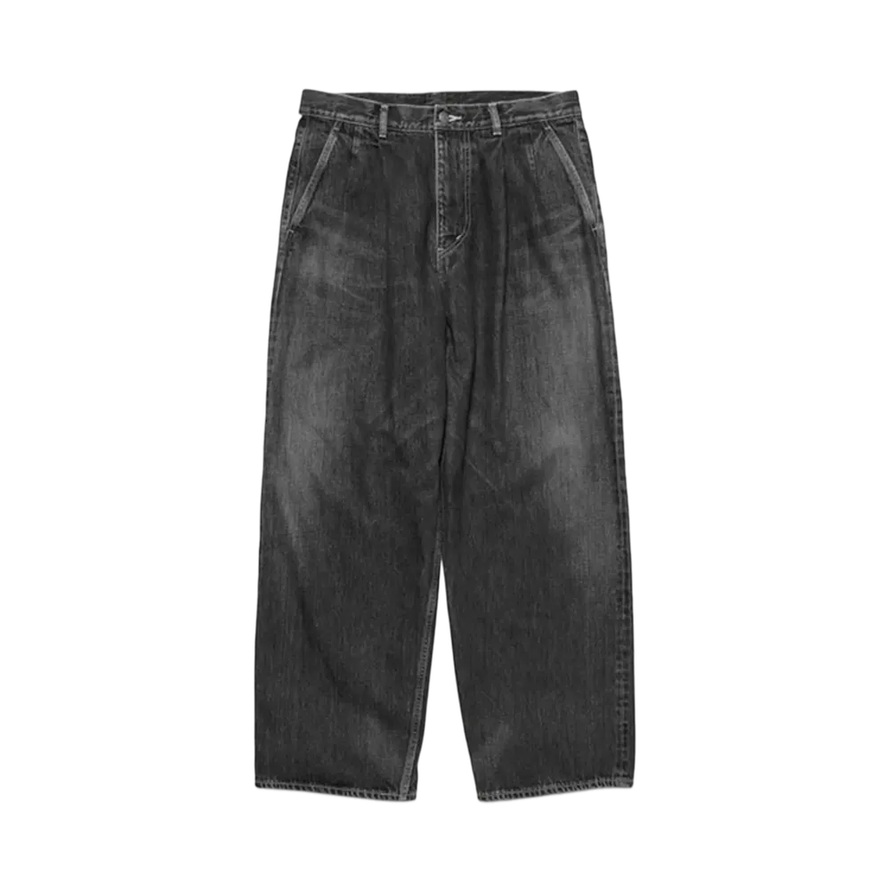 Graphpaper Selvage Denim Two Tuck Pants -Dark Fade- "Black"