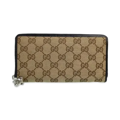 GUCCI GG Canvas Interlocking G Charm Wallet "Beige"
