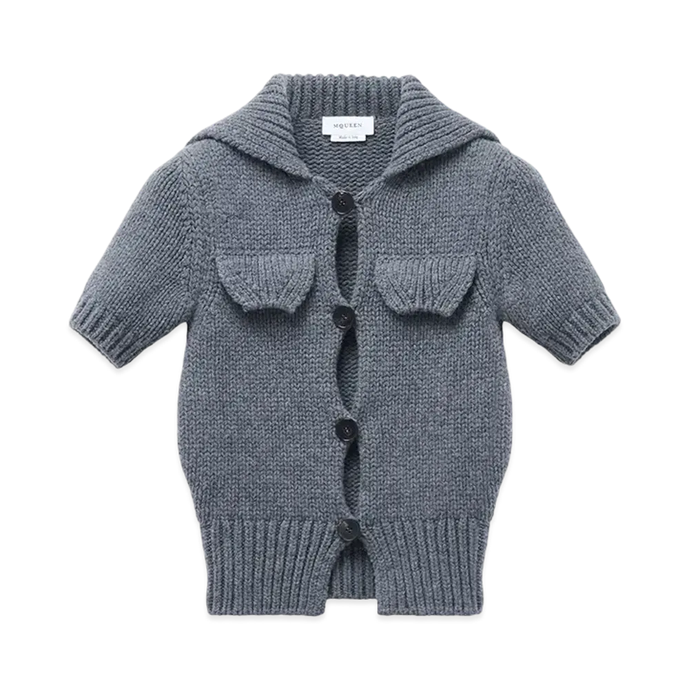 Alexander McQUEEN Wool Cashmere Knit Top "GrayMelange"