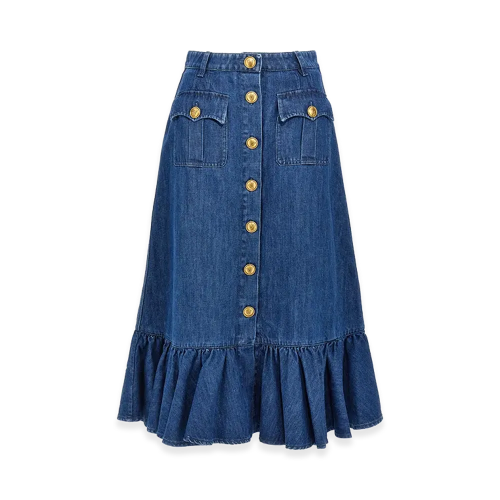 Valentino Garavani Women's Denim Skirt "Blue"
