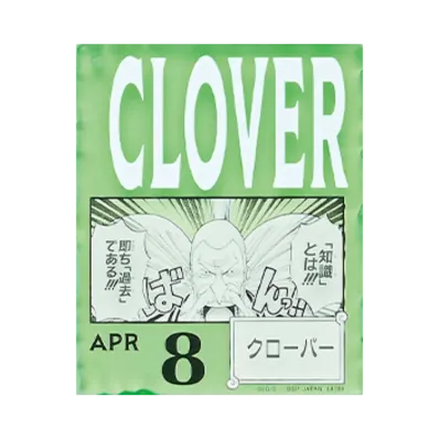BANDAI "Ichiban Kuji" -ONE PIECE BASE SHOP Lottery 366DAYS OF BIRTHDAYS- Birth Month January-March Me Colors Acrylic Block Charm Prize 4/8 Clover