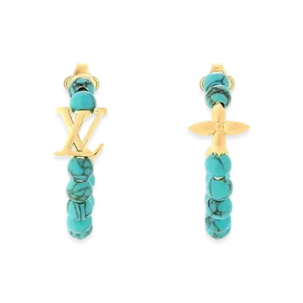 Louis Vuitton My LV Pearl Earrings Monogram Flower Online Exclusive "Turquoise"