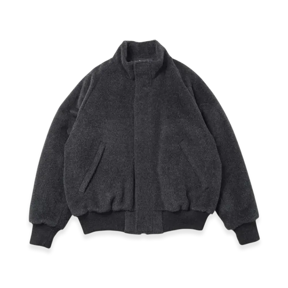 A.PRESSE Baby Alpaca Beaver Cloth Jacket "Charcoal"
