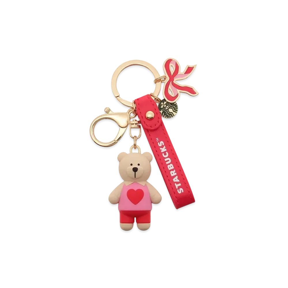 STARBUCKS Valentine 2025 Keychain Bearista "Pink"