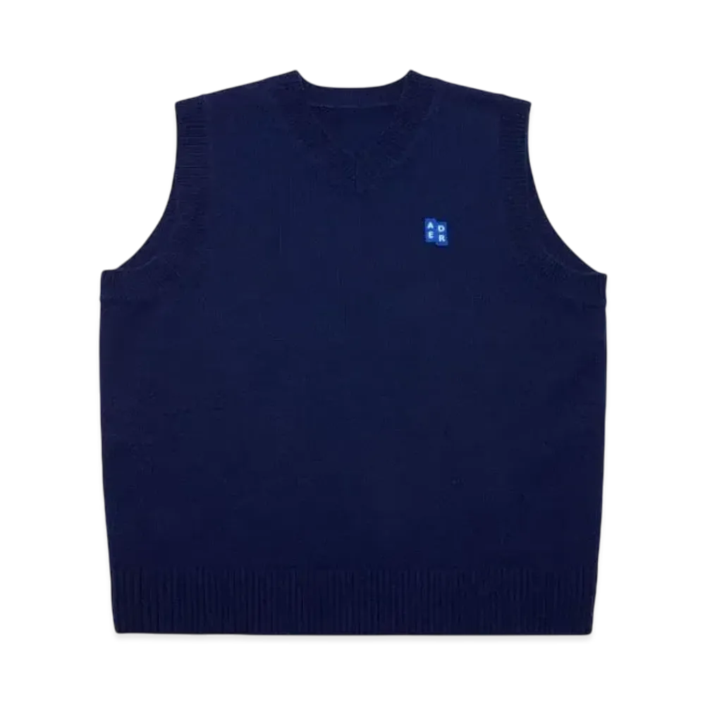 ADERERROR Tag Knit Vest 01 "Navy"
