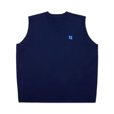 ADERERROR Tag Knit Vest 01 "Navy"
