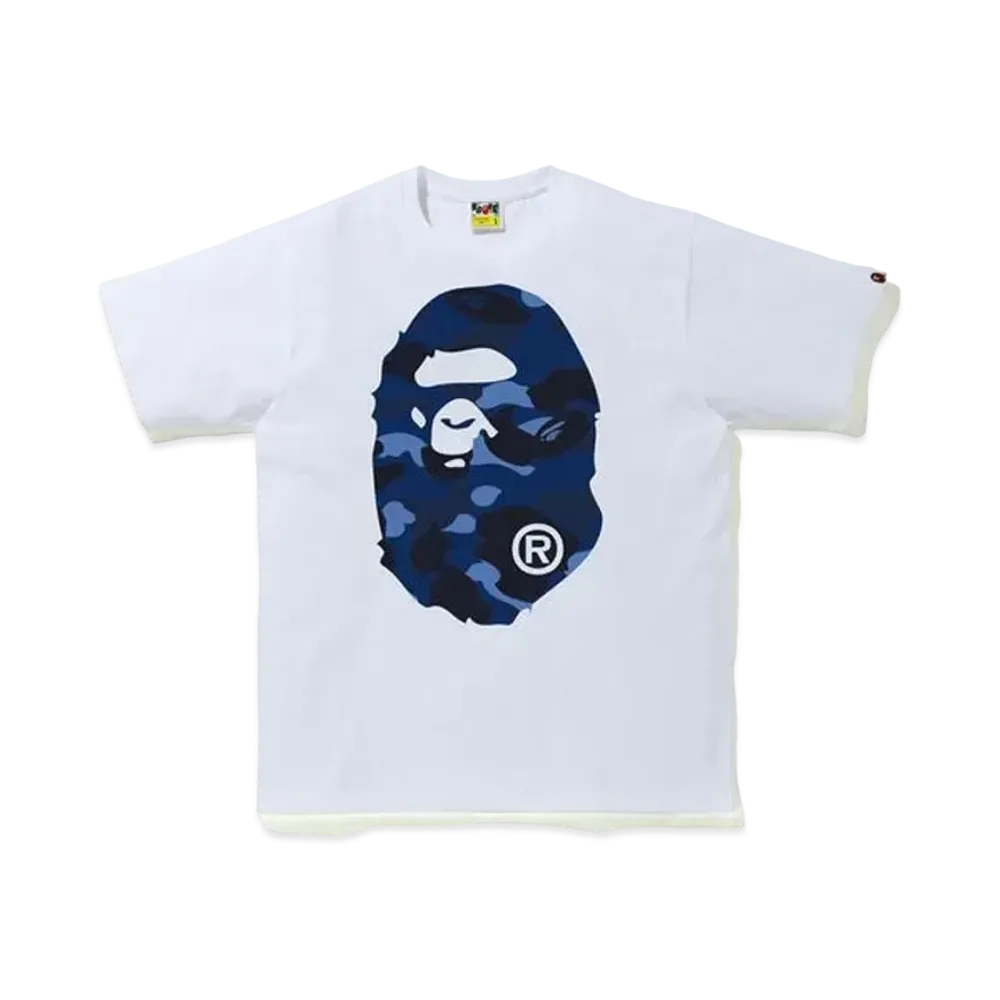 A BATHING APE Color Camo Big Ape Head T-Shirt (SS20) "White/Blue"