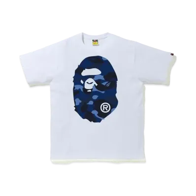 A BATHING APE Color Camo Big Ape Head T-Shirt (SS20) "White/Blue"