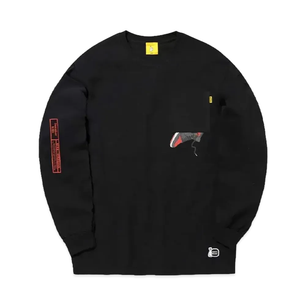 SNKRDUNK collaboration with #FR2 Sneaker kills Long sleeve T-shirt "Black×Red"