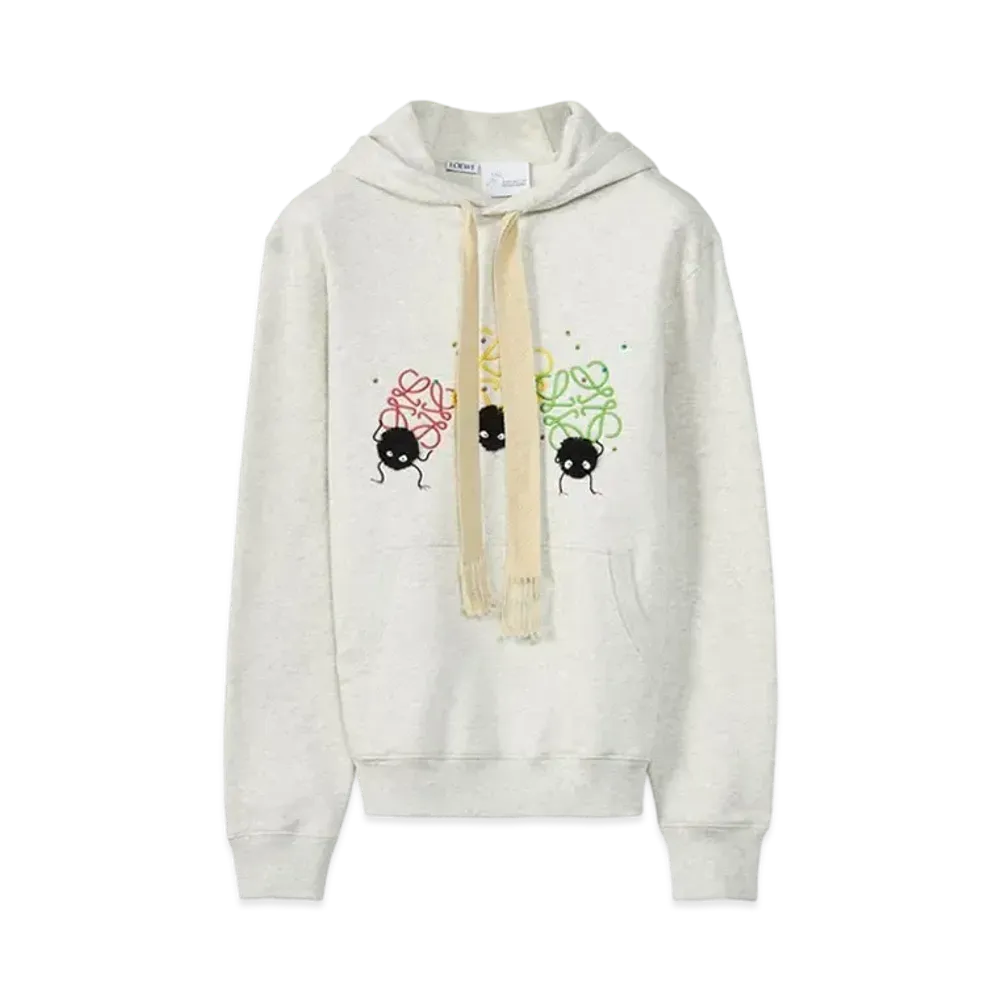 LOEWE x Spirited Away Susuwatari Anagram Hoodie In Cotton "Ecru/Black"