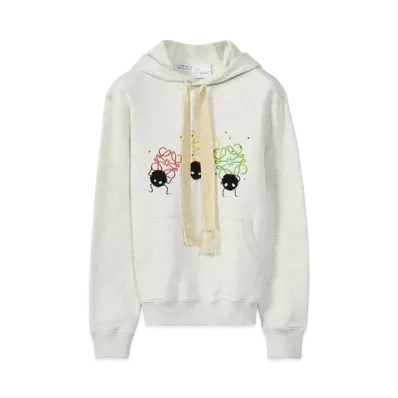 LOEWE x Spirited Away Susuwatari Anagram Hoodie In Cotton "Ecru/Black"
