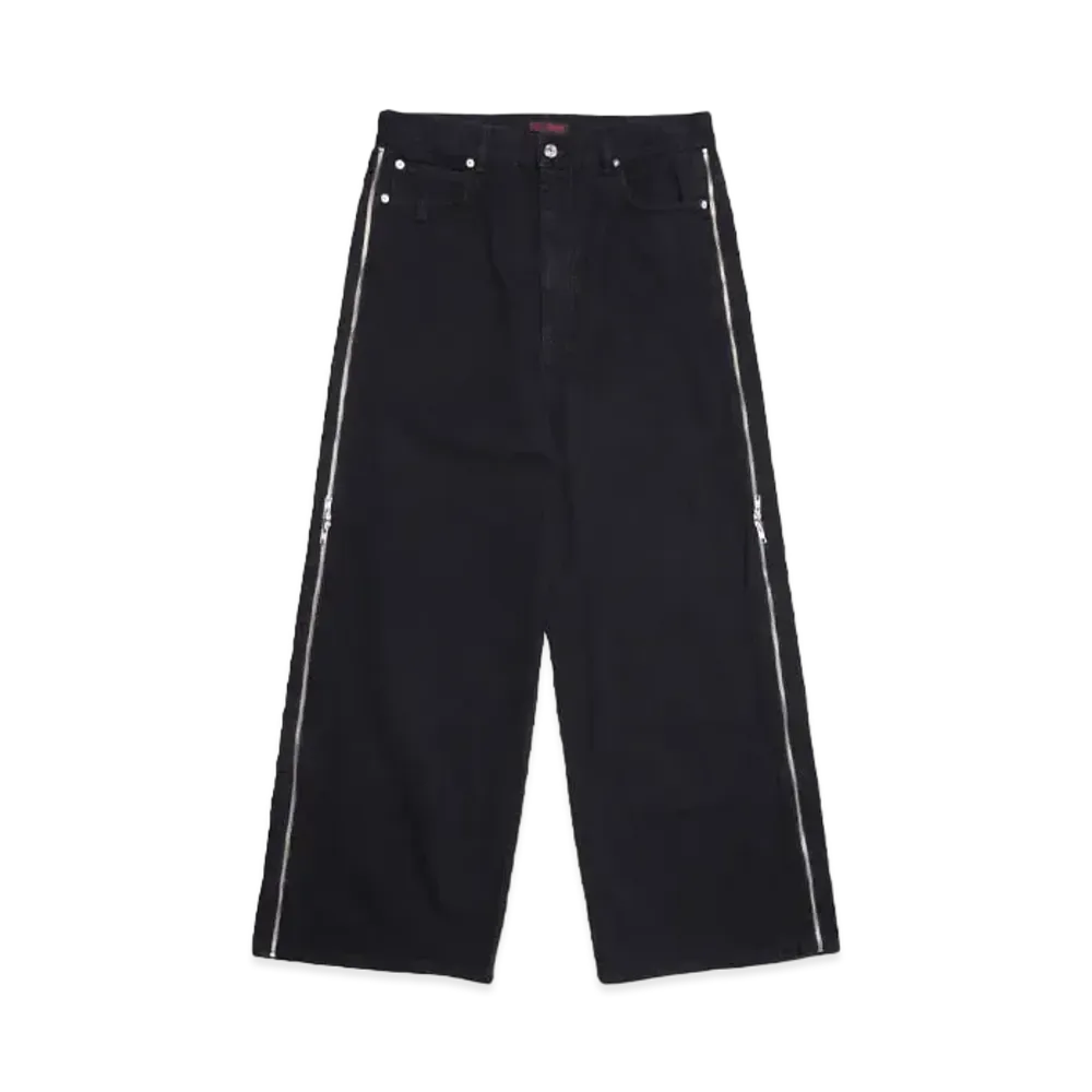 LU'U DAN SIDE ZIP JEANS "BLACK RINSE"