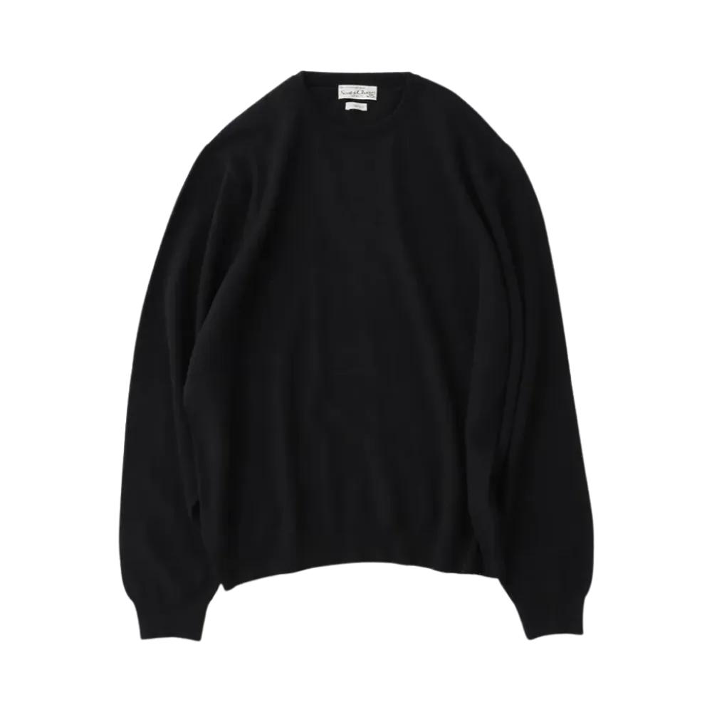 COMOLI x Scott & Charters Crew Neck Knit - 24AW "Black"